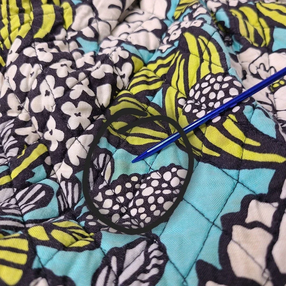Vera Bradley Island Blooms‎ Quilted Purse Blue Floral Handbag Retired Pattern